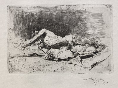 Adam yuvarlanan toprak. by Mariano José María Bernardo Fortuny y Carbó