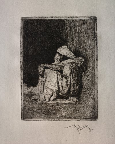 Oturan Faslı. by Mariano Fortuny y Carbó