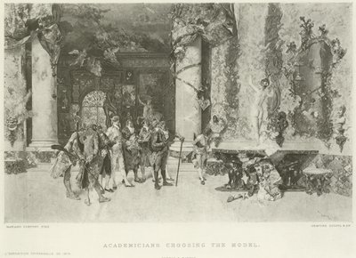 Modeli seçen akademisyenler (gravür) by Mariano José María Bernardo Fortuny y Carbó