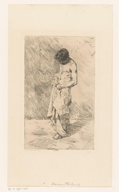 Ayakta erkek model by Mariano José María Bernardo Fortuny y Carbó