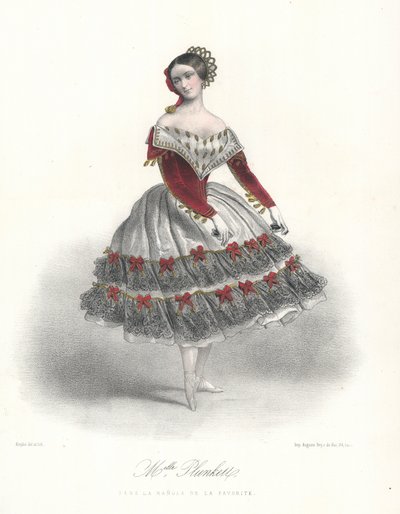 Belçikalı balerin Adeline Plunkett, La Manola de la Favorite, c1860 (renkli taş) by Marie Alexandre (after) Alophe