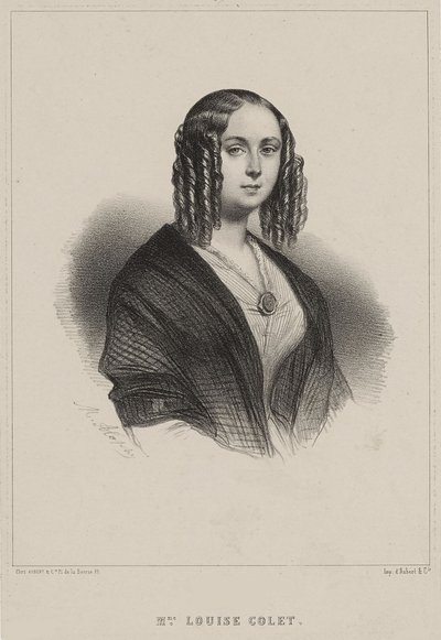 Louise Colet, 1843. by Marie Alexandre Menut Alophe