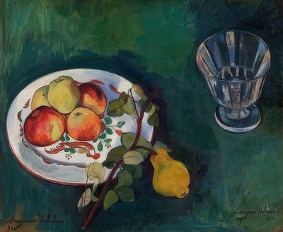 Meyve ve cam ile natürmort. 1910 by Marie Clementine (Suzanne) Valadon