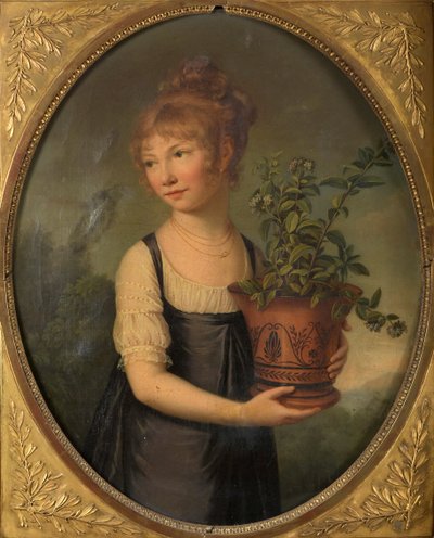 Madam Larsonnier, née Edmée Gabiou, Etrüsk vazolu küçük bir kız olarak. by Marie Elisabeth Lemoine