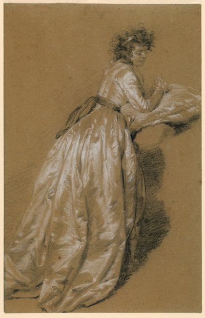 Beyaz Elbiseli Ayakta Kadın by Marie Françoise Constance Mayer