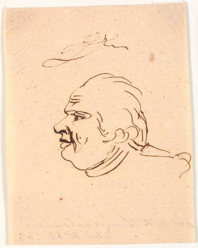 Erkek portresi. Soldaki profil. karikatür by Marie Jeanne Clemens
