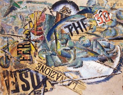 The Nation, Mario Nannini (1895-1918), karton üzerine yağlı boya ve kolaj, 65x51 cm. İtalya, 20. yüzyıl. by Mario Nannini