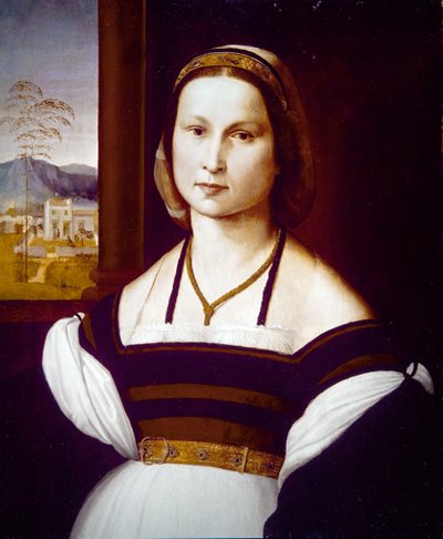 Genç Bir Kadının Portresi (panel üzerine) by Mariotto Albertinelli