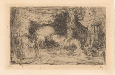 Smyrna'da Çarşı by Marius Bauer (signed by artist)