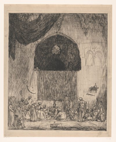 oryantal erkekler yemek by Marius Bauer (signed by artist)