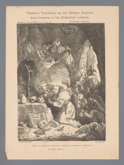 Flaubert'in Aziz Anthony'nin Günaha'sı, Hollandaca Couperus tarafından gösterilmiştir (nesnedeki başlık) by Marius Bauer