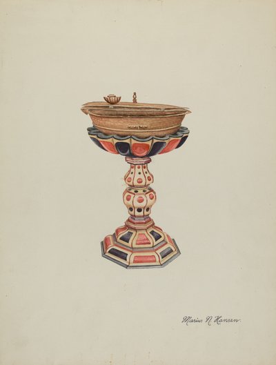 Vaftiz Yazı Tipi ve Standı, c. 1939. by Marius Hansen