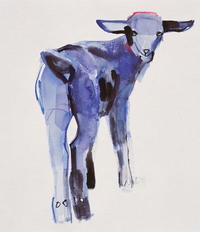 Blue Kid, Cazalla de la Sierra, 1999 (kağıt üzerinde karışık teknik) by Mark Adlington