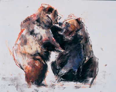 Avrupa Boz Ayıları, 2001 (kağıt üzerinde kömür ve conte) by Mark Adlington