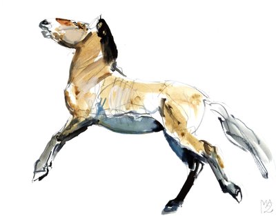 Ücretsiz (Przewalski),2012, (kağıt üzerinde karışık teknik) by Mark Adlington
