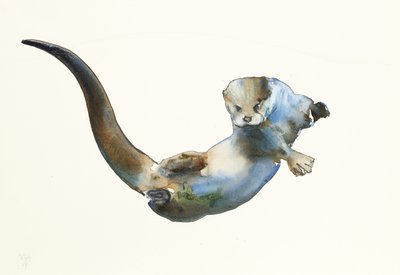 Hunter, 2014, (kağıt üzerine sulu boya) by Mark Adlington