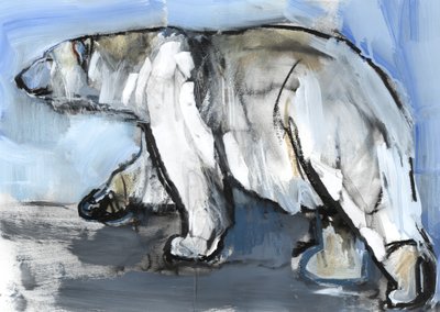 Polar, 2013, (karma teknik ve kağıt üzerine kolaj) by Mark Adlington