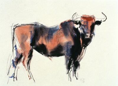 Red Bull, 1998 (kağıt üzerinde grafit, konte ve kömür) by Mark Adlington