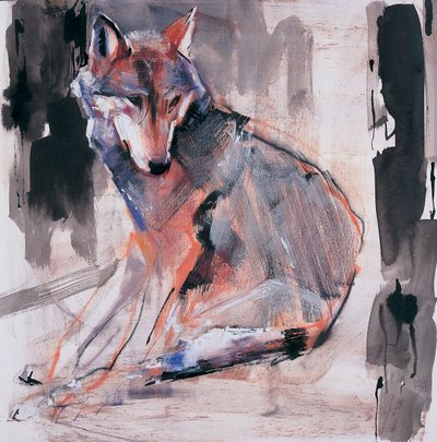 Oturan Kurt, 2000 (kağıt üzerinde karışık teknik) by Mark Adlington