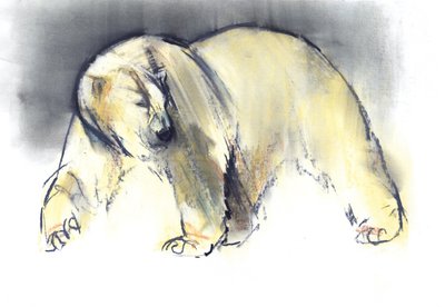 Sarı Hayalet, 2016, (kağıt üzerinde conté ve pastel) by Mark Adlington