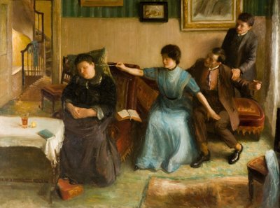 Sanatçının Ailesinin Portresi, Eğlenceli Bir Sahne, 1910-1911. by Mark Gertler