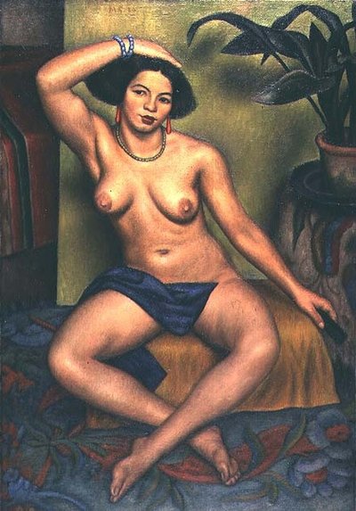Oturan Çıplak veya Çingene Tuvaletinde by Mark Gertler