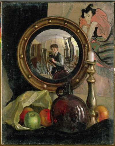 Otoportre ile Natürmort (tuval üzerine yağlı boya) by Mark Gertler