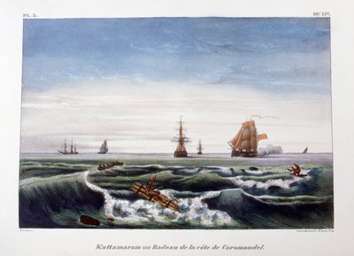Coromandel Sahili Açıklarında Bir Sal, Hindistan, 1828. by Marlet et Cie