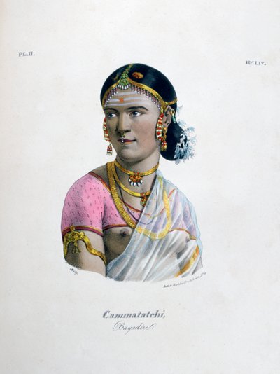 Kadın dansçı bayadere, 1828 by Marlet et Cie