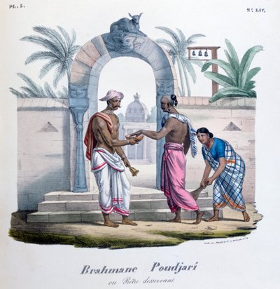 Bir tapınağın dışında, Hindistan, 1828 by Marlet et Cie