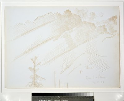 Bulutlar ve Ağaçlar ile Dağ Manzarası by Marsden Hartley