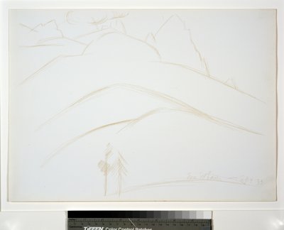 İki Çam Ağaçlı Dağ Manzarası by Marsden Hartley