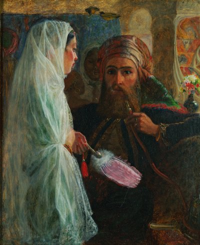 Nargile İçen (gemiye serilmiş tuval üzerine yağlıboya) by Marshall Claxton