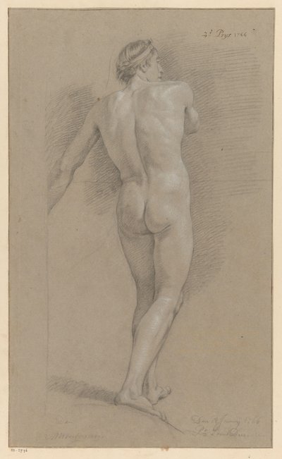 Ayakta çıplak erkek, arkadan görüldü (2. ödül 1766) by Marten Houtman
