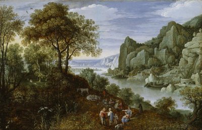 Madencilik ile Nehir Manzarası, 1620-29 by Marten Ryckaert
