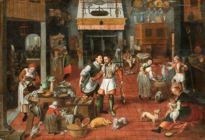 Mutfak iç , c. 1565. by Marten van Cleve the Elder