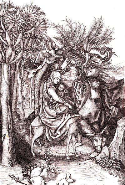 Kutsal Aile Mısır'a uçuş by Martin (after) Schongauer