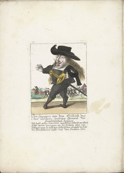 De İspanyol dwerg Don Guappos, yaklaşık 1710 Don Guappos, Fransız İspanyolların bugünkü Generali Don Kişot