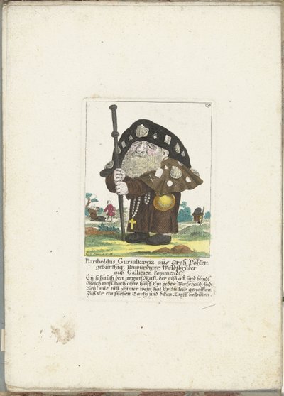 De dwerg Bartholdus Gursalkawiz, pelgrim uit Compostella olarak, yaklaşık 1710 Bartholdus Gursalkawiz, Groß Pohlen