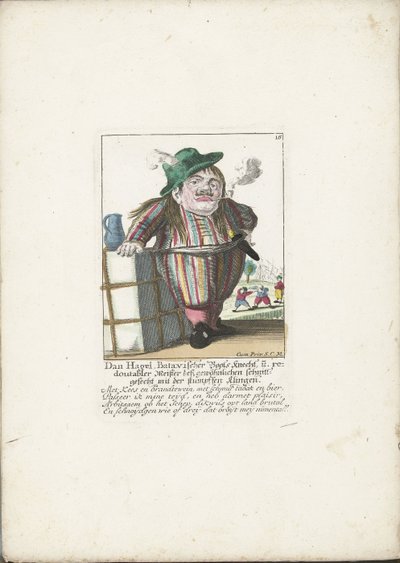 De dwerg Dan Hagel, Hollandalı bir kayıkçı olarak, yaklaşık 1710 Dan Hagel, Batavian kayıkçı ve kör bıçakla olağan kesme savaşının müthiş ustası (nesne üzerindeki başlık) Il Callotto resurcitato veya Yeni döşenmiş cüce Cabi by Martin Engelbrecht (attributed to)