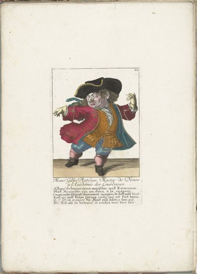 Fransız dans ustası olarak cüce Gilles Platfues, yaklaşık. 1710 Monsr. Gilles Platfues, Maitre de Danse ve l