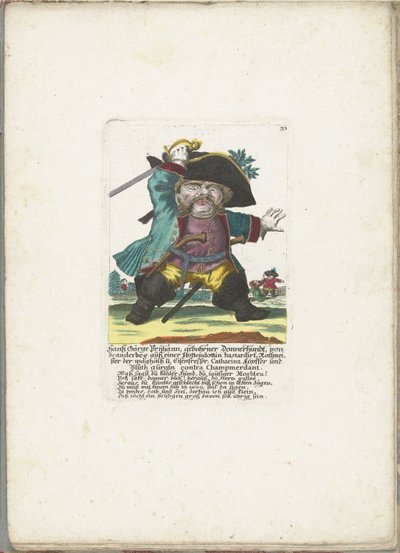 De dwerg Hanss Görge Prijhann woeste subayı olarak, yaklaşık 1710 Hanß Görge Prijhann, aslen Donnerhundt, Scanderbeg
