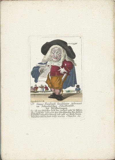 De dwerg Lucas Hirnzwik, en iyi savunucu olarak, yaklaşık 1710 doktor Lucas Hirnzwik, Swabian Schnekenfeld