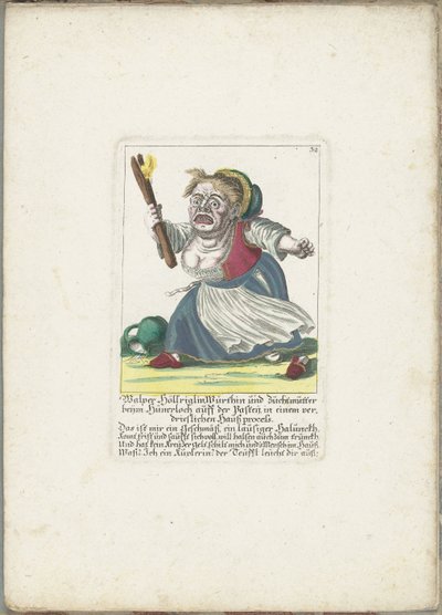 De dwerg Malper Höllriglin, waardin olarak, yaklaşık 1710 Malper Höllriglin Würthin ve Hünerloch auff der Pasteij