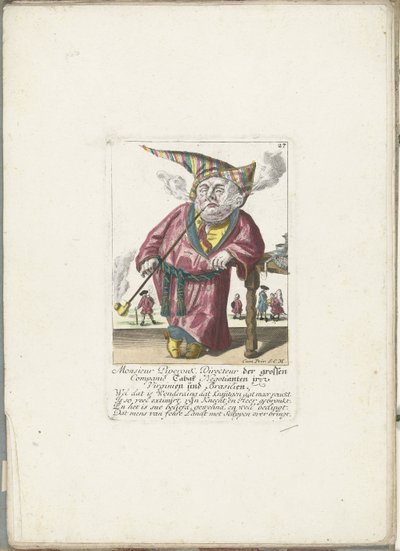 De dwerg Piperouk, bir tütüncü şirketinin yöneticisi olarak, yaklaşık 1710 Mösyö Piperouk, Virginia ve Brezilya