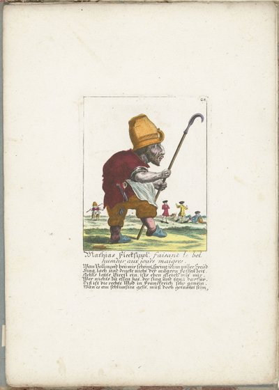 Neşeli cüce Mathias Flecksippl, M.Ö. 1710 Mathias Flecksippl, faisant le bel humeur aux jours maigres (nesne üzerindeki başlık) Il Callotto resurcitato oder Neu eingerichtes Zwerchen Kabine (seri başlığı) by Martin Engelbrecht (attributed to)
