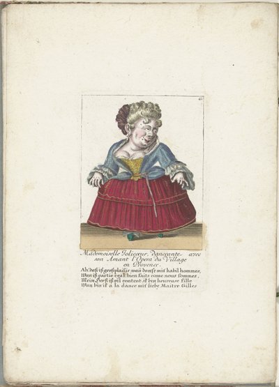 Dwerg als de Franse Matmazel Jolicoeur, yak. 1710 Matmazel Jolicoeur, Provence