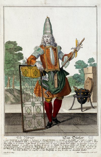 Bir camcı. Martin Engelbrecht tarafından gravür by Martin Engelbrecht