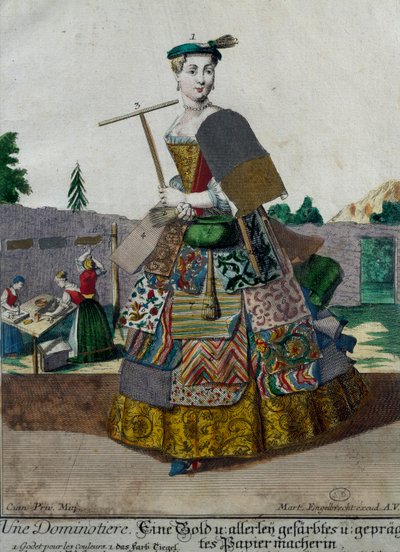 Renkli kağıt üreticisi, Assemblage des nouveau manouvries habilles Martin Engelbrecht (1684-1756), Almanya