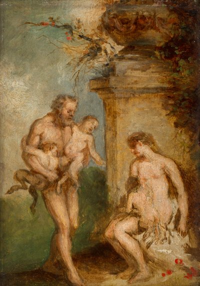 Satyr Çocukların Eğitimi by Martin Johann Schmidt